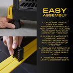 CX Black & Yellow, 5-Tier Heavy Duty Plastic Storage Shelves that Support up to - Image 6