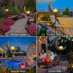 2Pack Moon Garden Gifts Solar Lights Outdoor Stakes Waterproof, Gifts - Image 3