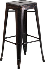 Flash Furniture Commercial Grade 30" High Backless Black-Antique Gold Metal by FlashFurniture