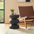 Glitzhome Outdoor Side Table, Heavy Duty Indoor Outdoor Round Planter Stand - Image 7