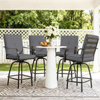 Outdoor Swivel Bar Stools Set of 4, Bar Height Patio Chairs - Image 2