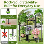 7 Tiered Metal Corner Plant Stand Indoor Outdoor, Tall Large Folding Rack - Image 3
