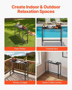 VEVOR Outdoor Bar Table, 39.4 x 15 in Patio Bar Table, Waterproof Top & Sturdy - Image 8
