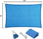Eden's Decor Straight Flat-Edged Sun Shade Sail Rectangular 8' x 16' Blue - Image 9