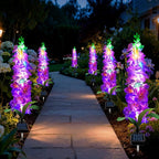 Solar Garden Lights, Solar Purple Delphinium Flowers Lights 4 Pack 80 LEDs - Image 6
