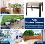 Outdoor Patio Ottoman Seat Textilene Portable Metal Footstool Portable Footrest - Image 6