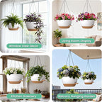 13 Inch 2 Pack Large Self Watering Hanging Planters - Image 6