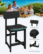 SERWALL 3-Piece Outdoor Counter Height Bar Set, HDPE Patio Bar Table - Image 5