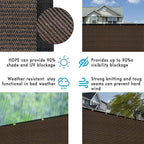 UPGRADE Privacy Fence Screen 6'x79' Brown Outdoor 90% Visibility Blockage 170 - Image 5