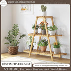 Plant Stand For Indoor Outdoor Tiered Plant Shelf 3 Tier 8 Potted Bamboo Flower - Image 6