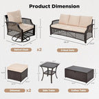 HOMREST 7 Piece Patio Furniture Set, Wicker Outdoor Conversation Set - Image 5