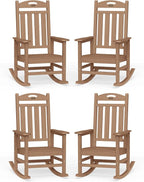 Oversized Outdoor Rocking Chairs Set of 4, High Back Porch Rocker Chair by Suunyn