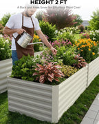 CABIHOME 2 Pcs 8x4x2 Ft Galvanized Raised Garden Bed, Deep Root Planter Box - Image 5