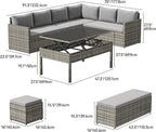 YITAHOME 9-Piece Patio Furniture Set, All-Weather Wicker Outdoor Sectional Sofa - Image 4