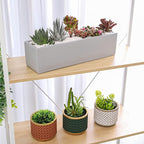 15 Inch Grey Rectangular Cement Planter Concrete Succulent Planter Windowsill - Image 3