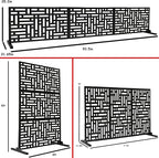 Oakland Living 6 ft. X 4 ft. Black Freestanding Metal Privacy Screen Room - Image 2