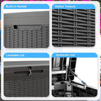 320 Gallon Waterproof Outdoor Storage Box, Large Resin Deck Box, Lockable - Image 5