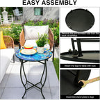 Fashion&cool Patio Side Table for Small Space, 14 Inch Weather Resistant Metal - Image 7