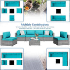 Shintenchi 7 Pieces Outdoor Patio Furniture Sets, Patio Sectional Sofa Couch - Image 2