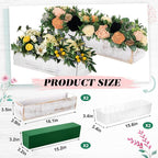 Dandat 2 Set Wood Boxes for Centerpieces 16x4 Inch Rectangle Wooden Planter Box - Image 2