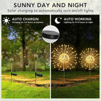 FOOING 8 Pack Solar Garden Lights Solar Firework Lights Waterproof, 200 LED - Image 3
