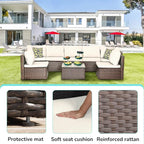 PayLessHere 8 Piece Patio Furniture Set Outdoor Furniture Sectional Sofa Set - Image 2