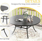 VICLLAX 60" Outdoor Round Patio Table - Image 4