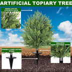 2 Pack Artificial Cypress Topiary Ball Trees - Image 9