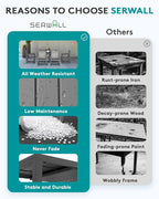 SERWALL 9-Piece Outdoor Dining Set, All Weather HDPE Patio Furniture Set - Image 7
