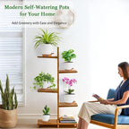 Self Watering Pots for Inoor Ourdoor Plants 8/7/6.5/6/5 Inch Plastic Planters - Image 6
