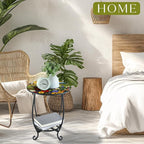 Outdoor Side Table Round Small Mosaic Patio Accent Indoor End Plant Coffee Tea - Image 2