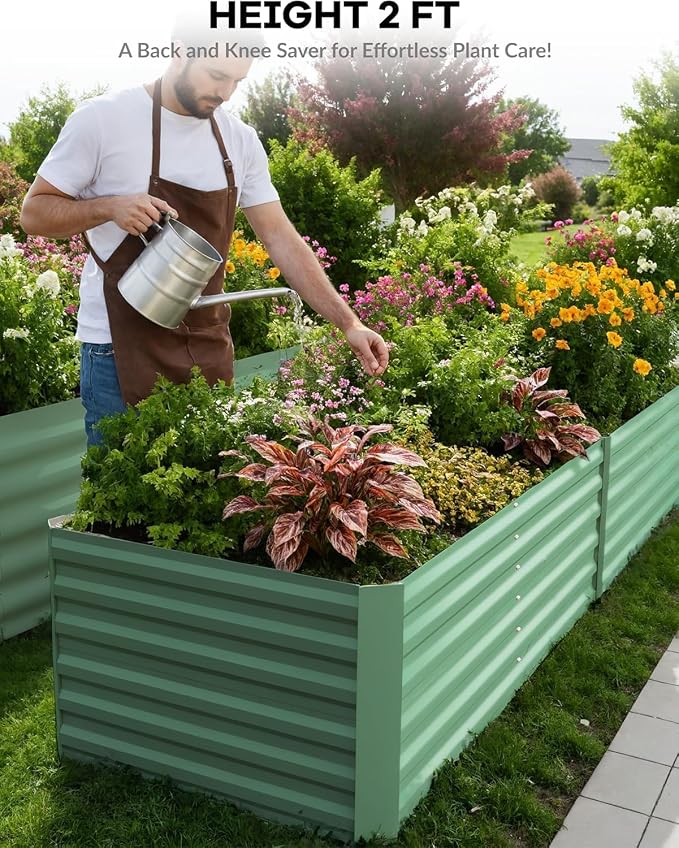 GarveeLife 2pcs 6x3x2 ft Galvanized Raised Garden Bed, Rust-Resistant Raised - Image 2