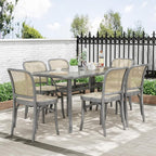 TLSUNNY Patio Outdoor Table W/ 1.69″ Umbrella Hole, Outdoor Metal Furniture - Image 2