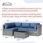 Shintenchi 5 Pieces Outdoor Patio Furniture Sets, Patio Sectional Sofa Couch - Image 7