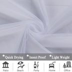Patio Screen Mesh Outdoor Curtains Waterproof Sheer Lightweight Bug Netting - Image 7