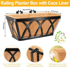 Riare 4 Pack 16 Inch Metal Railing Planter Window Box - Image 2