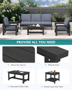 SERWALL HDPE Patio Furniture Set, 7-piece Outdoor Sectional Sofa Set, All - Image 7