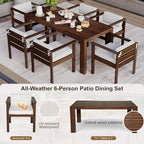 Merax 7-Piece Patio Dining Table Set, Outdoor Furniture Set - Image 3