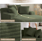 66" Chaise Lounge Chair Indoor, Oversized Boneless Couch Comfy Upholstered - Image 5