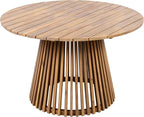 Merax Outdoor Dining Table 47.25" Round Extra-Large Acacia Wood Patio Dining - Image 8