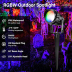 Christmas Spot Lights Outdoor Color Changing Landscape Spotlights, 12W RGBW LED - Image 2