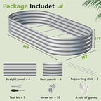 2PCS 6x3x1ft Galvanized Metal Raised Garden Bed Kit, Outdoor Planter Box - Image 2