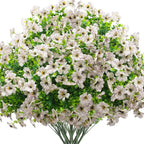 Artificial Fake Flowers for Outdoor Spring Decoration, 16 Bundles Faux Silk by Grunyia
