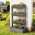 SUNYRISY 4 Tiers Vertical Raised Garden Bed Outdoor Planter Tower, Wooden - Image 7