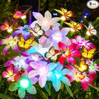 Garpar Solar Flowers Lights Outdoor Waterproof, Upgraded 8 Pack Solar Garden by GarparOutdoorSolarLights