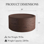 UPHA Outdoor Round Coffee Table, Small Modern Minimalist Accent Tables - Image 2