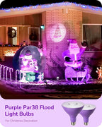 EDISHINE Christmas Decorations PAR38 Purple LED Flood Light Bulbs Outdoor - Image 2