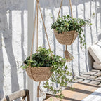 LA JOLIE MUSE Natural Seagrass Hanging Planter Basket Set, Indoor Plant Pots - Image 3