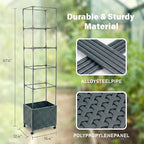 Raised Garden Bed with Tomato Planter Cage, 67.6" Trellis Planter Boxes with - Image 3