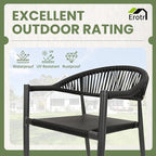 4 Pcs Stackable Patio Dining Chairs, Aluminum Rattan Outdoor Dining Chair - Image 4